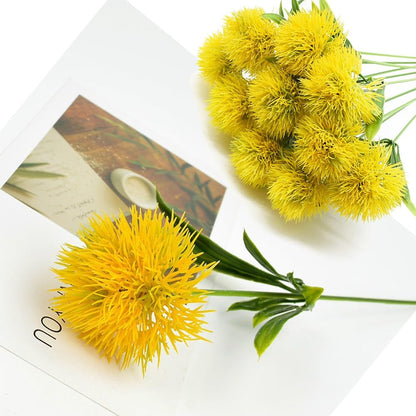 15 Pcs Dandelion Artificial Flowers Plants Bouquet Plastic Flower for Home Decoration/Wedding Decor (Yellow)