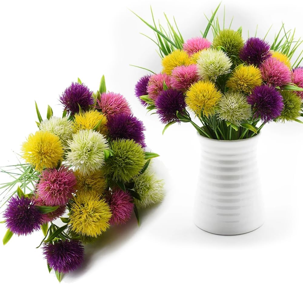 15 Pcs Dandelion Artificial Flowers Plants Bouquet Plastic Flower for Home Decoration/Wedding Decor (Yellow)