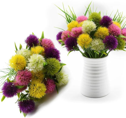 15 Pcs Dandelion Artificial Flowers Plants Bouquet Plastic Flower for Home Decoration/Wedding Decor (Yellow)