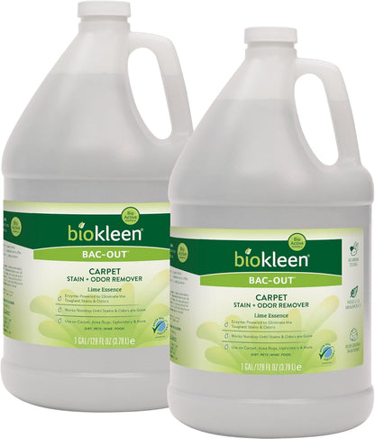 Bac-Out Enzyme Cleaner Spray and Stain & Odor Remover for Pet Stains, Laundry, Diapers, Wine, Carpets, & More, Eco-Friendly, Non-Toxic, Lime Scent, 32 Ounces