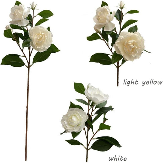 Artificial Gardenia Flowers with Stem,Realistic Fake Gardenia White Artificial Flowers for Wedding Bouquets Flowers Centerpieces Bridal Shower Party