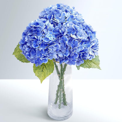21" Real Touch White Hydrangea Artificial Flowers with Long Stem & Leaves, Full Latex Faux Hydrangea Flowers for Home Decor Party Floral Arrangements Wedding Bouquets Centerpieces