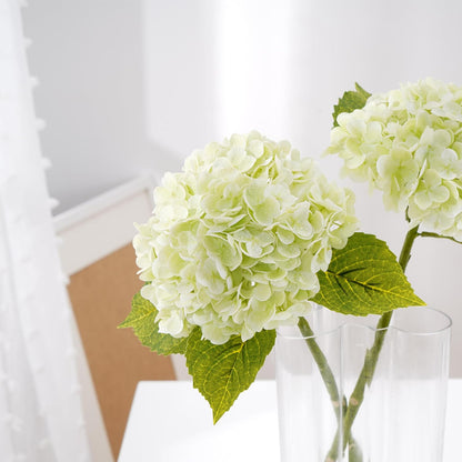 21" Real Touch White Hydrangea Artificial Flowers with Long Stem & Leaves, Full Latex Faux Hydrangea Flowers for Home Decor Party Floral Arrangements Wedding Bouquets Centerpieces