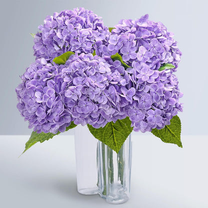 21" Real Touch White Hydrangea Artificial Flowers with Long Stem & Leaves, Full Latex Faux Hydrangea Flowers for Home Decor Party Floral Arrangements Wedding Bouquets Centerpieces