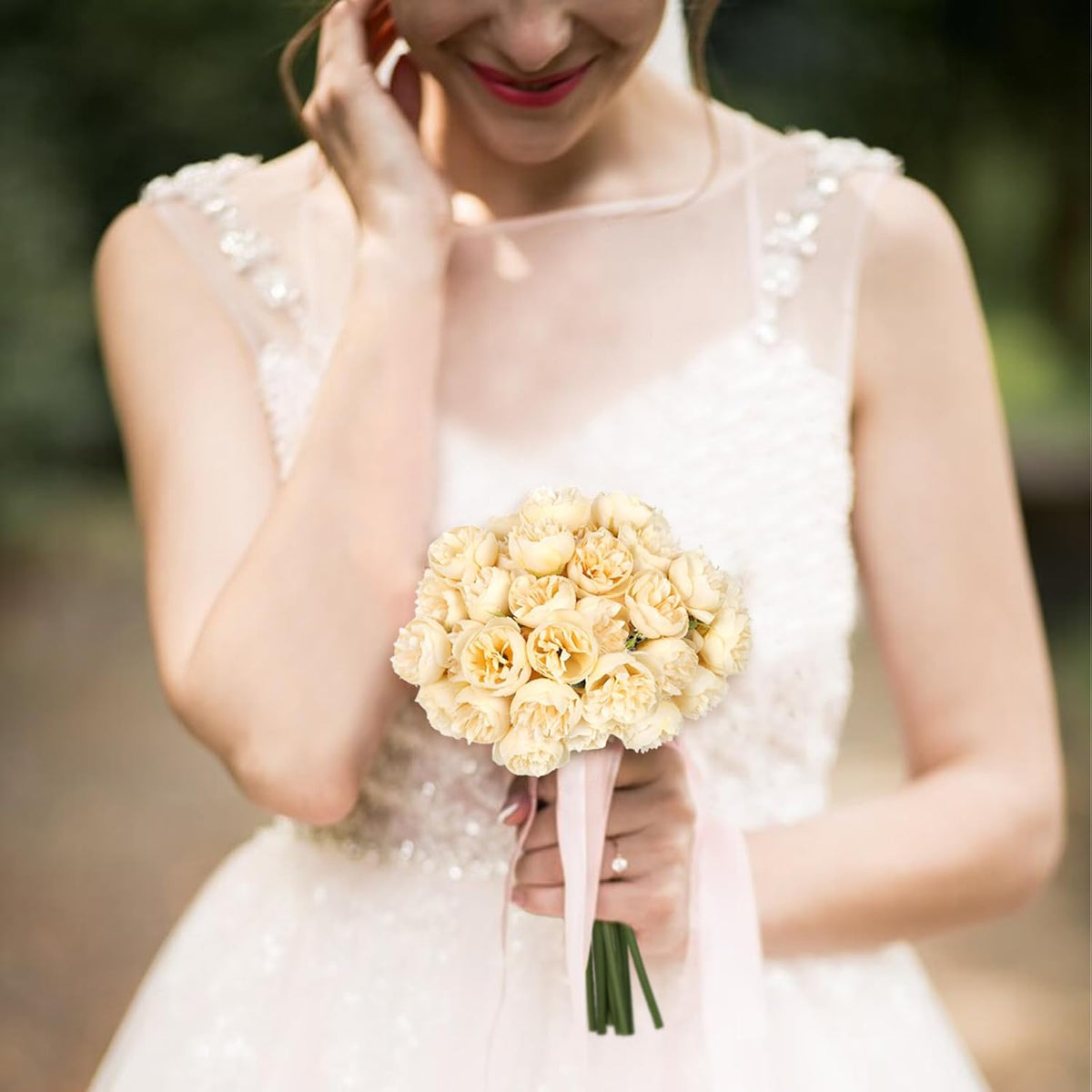Ranunculus Artificial Flowers Peonies Flowers 18 PCS Silk Artificial Peonies Faux Ranunculus for for DIY Wedding Bouquet Bridal Shower Filler Flowers Décor(Champagne)