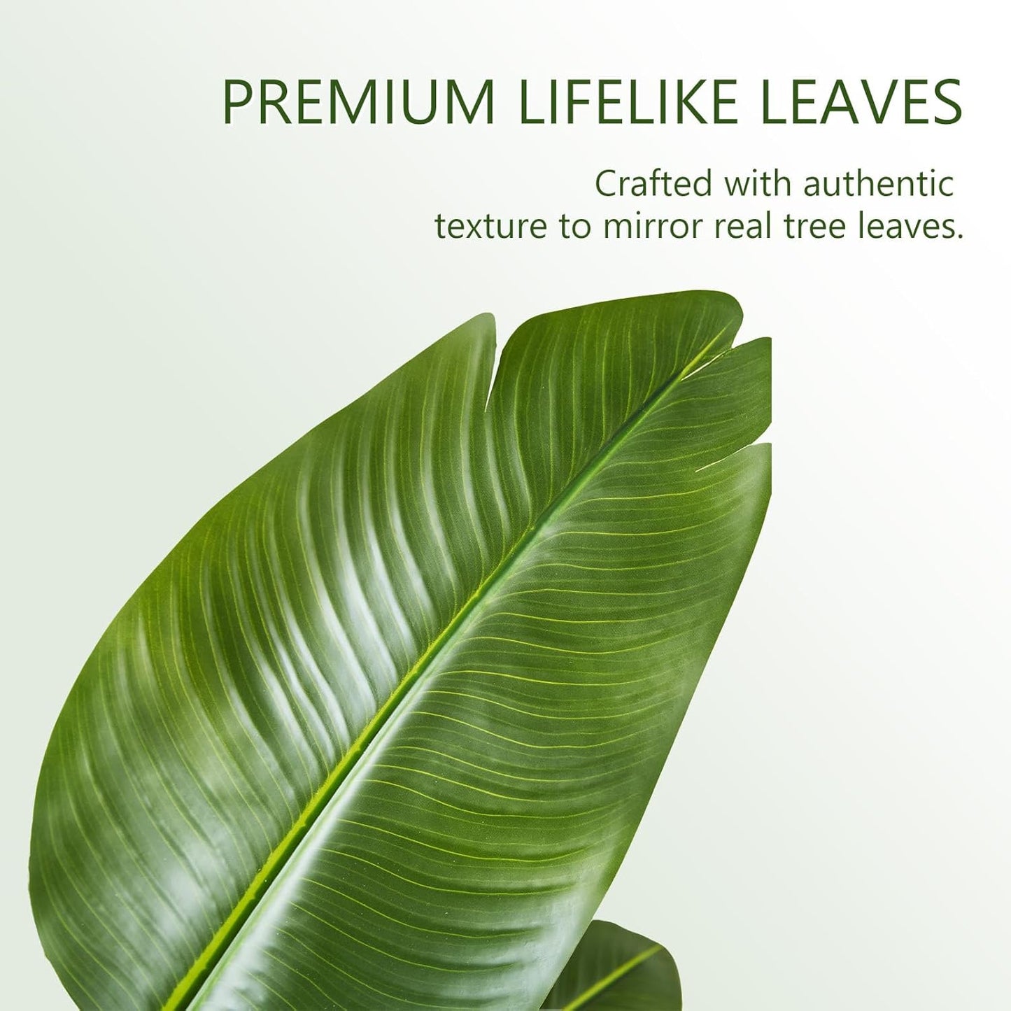 Birds of Paradise Artificial Plants Indoor, 4FT Fake Banana Tree | Lifelike Tall Fake Tropical Palm Indoor, Faux Banana Leaf Plant in Black Pot, Floor Plants for House,Office,Room,Home Decor