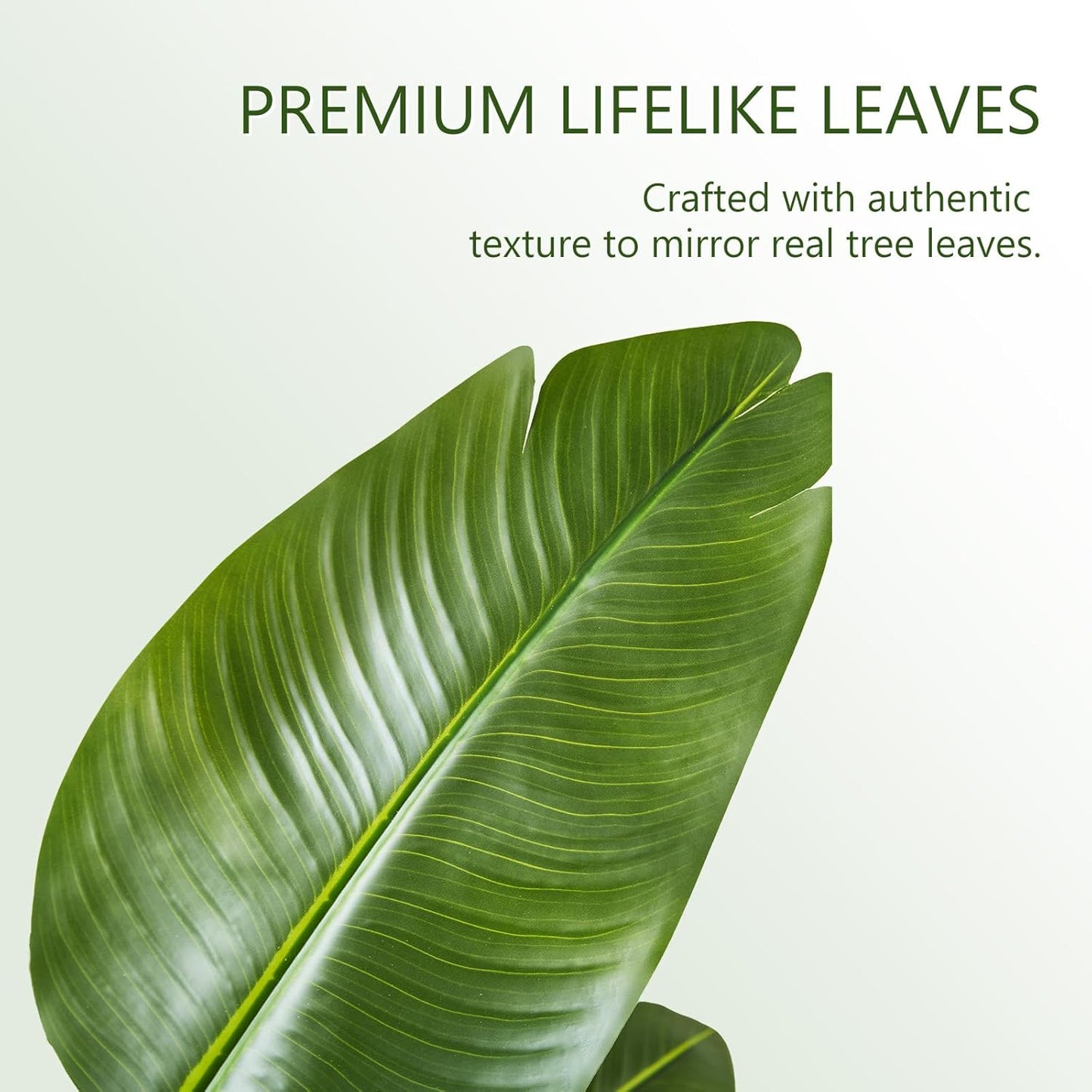 Birds of Paradise Artificial Plants Indoor, 4FT Fake Banana Tree | Lifelike Tall Fake Tropical Palm Indoor, Faux Banana Leaf Plant in Black Pot, Floor Plants for House,Office,Room,Home Decor