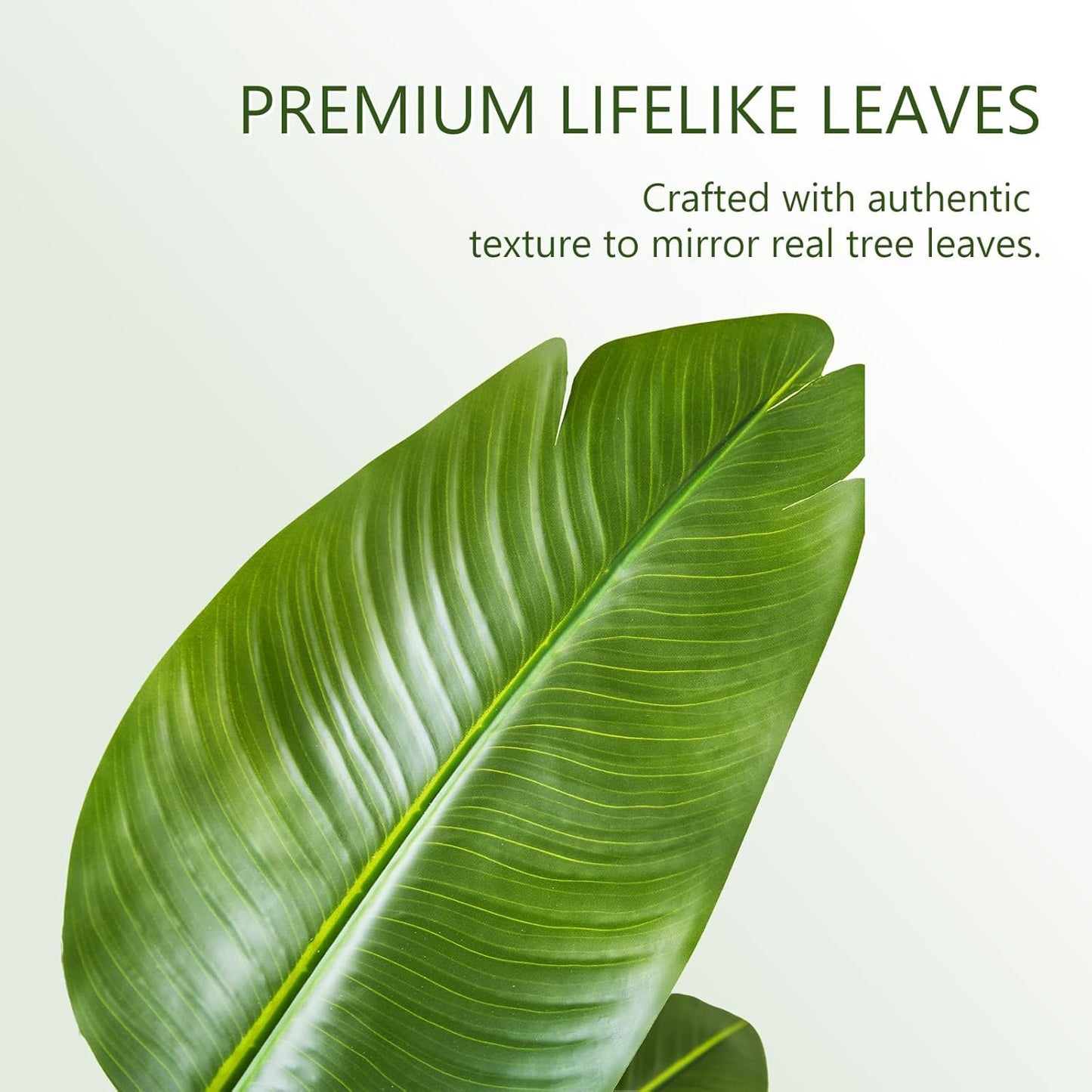 Birds of Paradise Artificial Plants Indoor, 4FT Fake Banana Tree | Lifelike Tall Fake Tropical Palm Indoor, Faux Banana Leaf Plant in Black Pot, Floor Plants for House,Office,Room,Home Decor