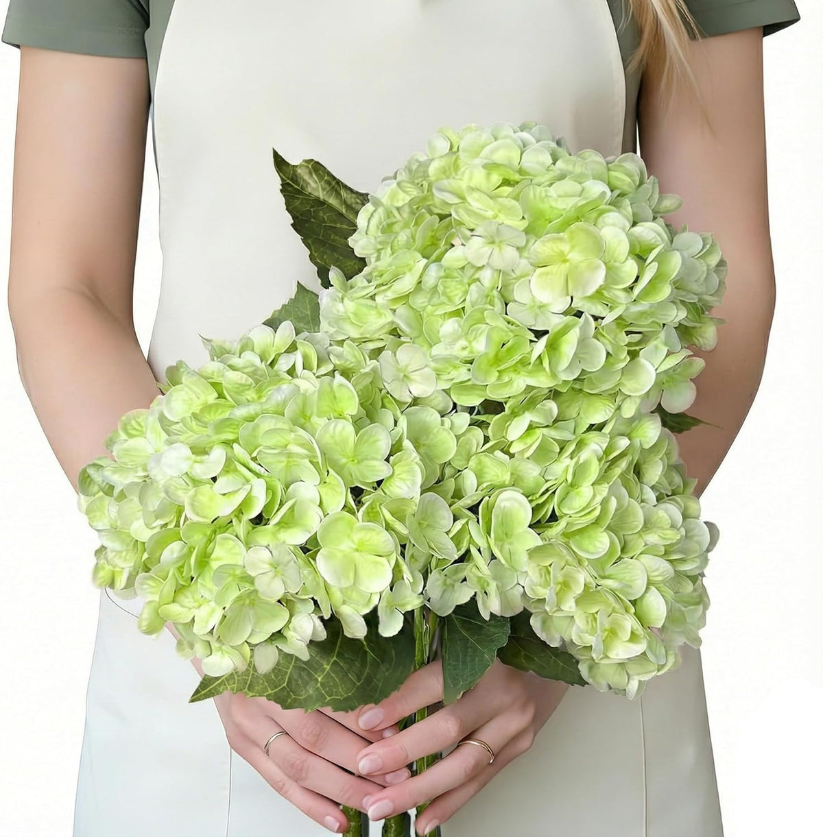 3 Pcs 21in Blue Hydrangea Artificial Flowers, Latex Real Touch Hydrangeas