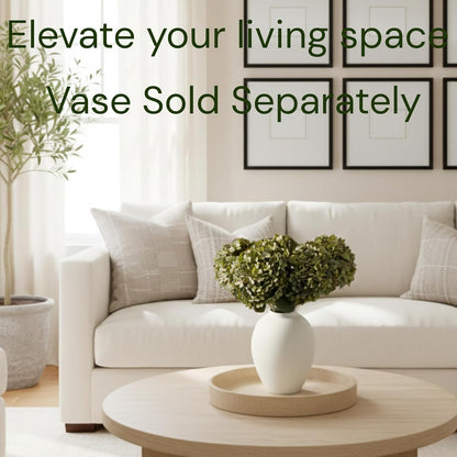 Real Touch White Faux Hydrangea And Eucalyptus Arrangement, Faux Floral Arrangements, Hyper Realistic Artificial Flowers, White Centerpieces For Kitchen Dining Coffee Table Decor (Vase Not Included)
