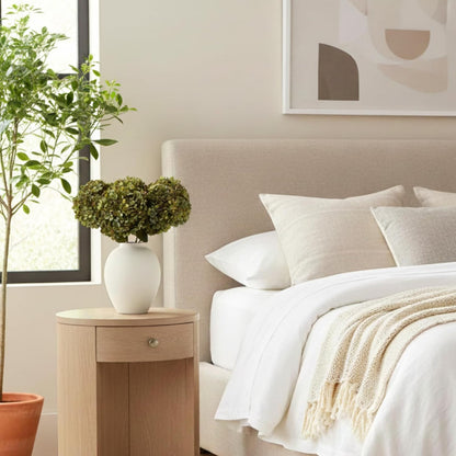 Real Touch White Faux Hydrangea And Eucalyptus Arrangement, Faux Floral Arrangements, Hyper Realistic Artificial Flowers, White Centerpieces For Kitchen Dining Coffee Table Decor (Vase Not Included)
