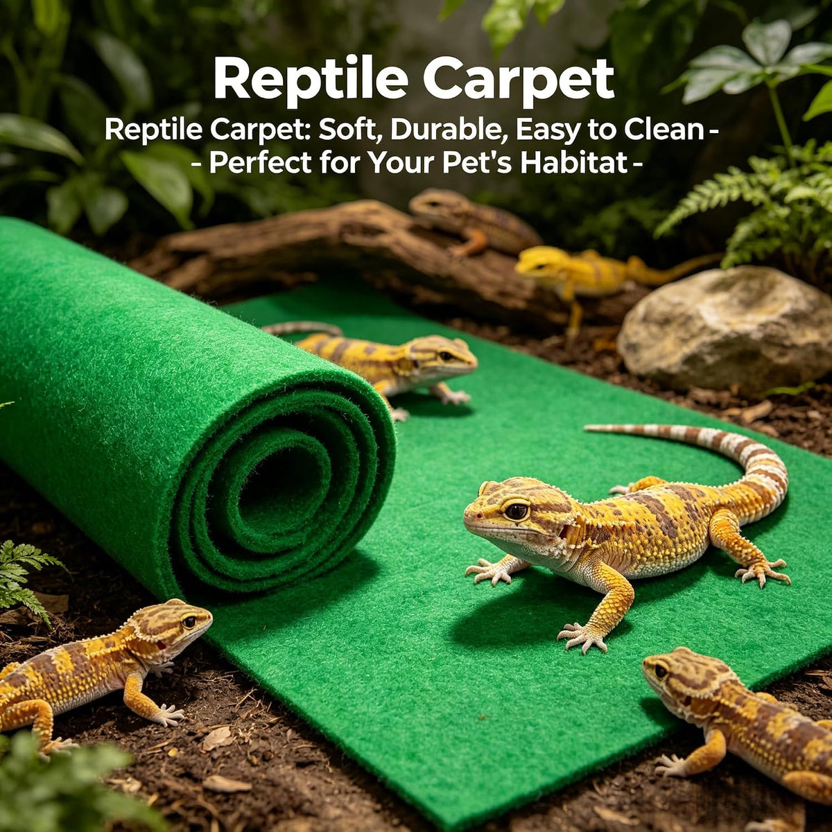 Forest Floor Turtle Bedding Reptile Carpet Mat for 30-65 Gallon Tanks