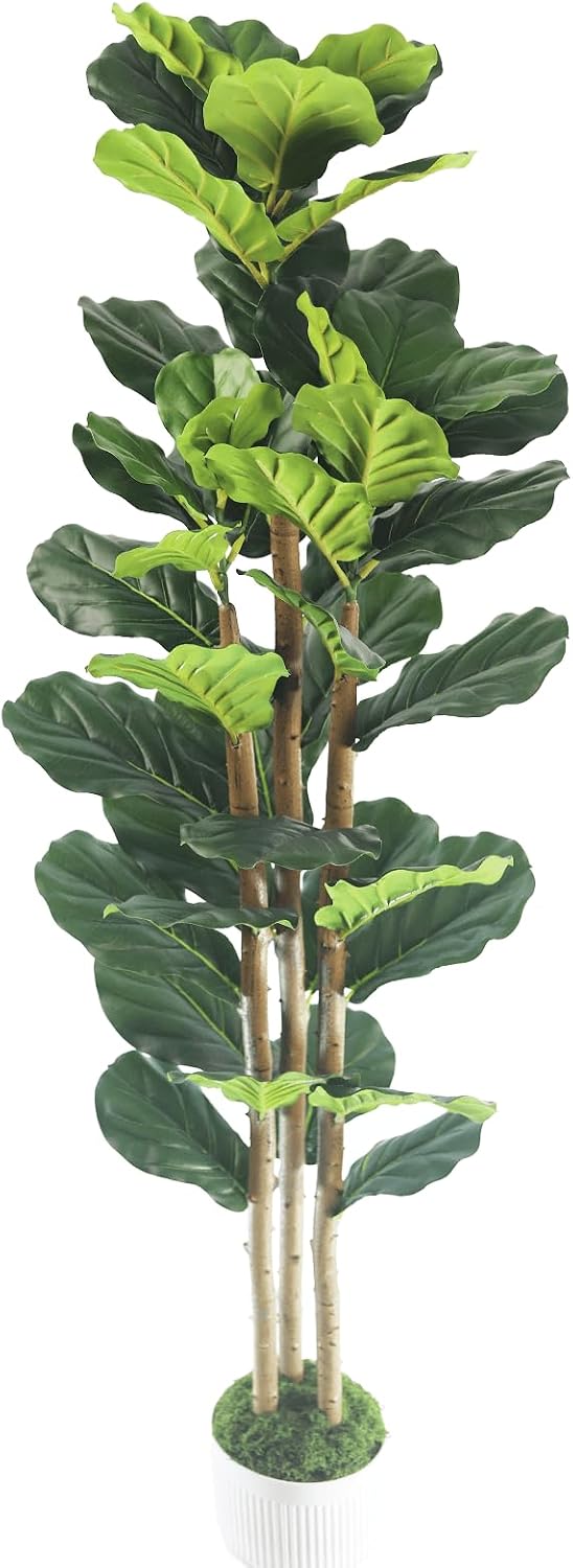 Artificial Fiddle Leaf Fig Tree 5ft - Fig Tree Artificial,Faux Fiddle Leaf Fig Tree with Realistic Resin Trunk & Stable Planter, Artificial Fig Tree Plant for Home Office Decor, Artificial Ficus Tree