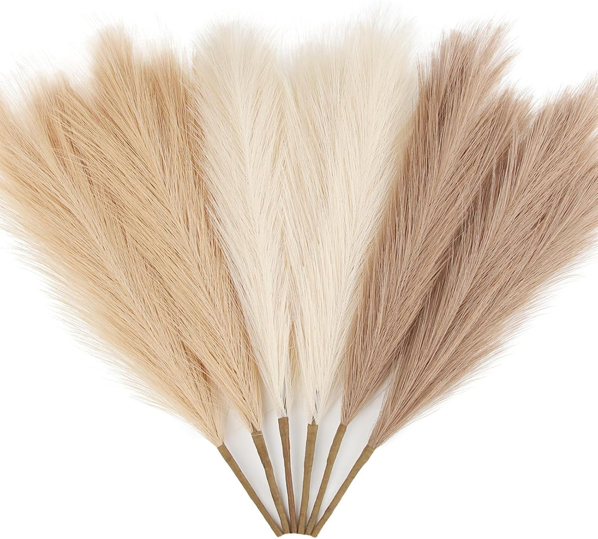 Faux Pampas Grass Decor 17" Handmade Flower Boho Decor Beige