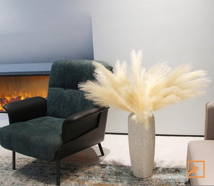 Faux Pampas Grass Decor 17" Handmade Flower Boho Decor Beige