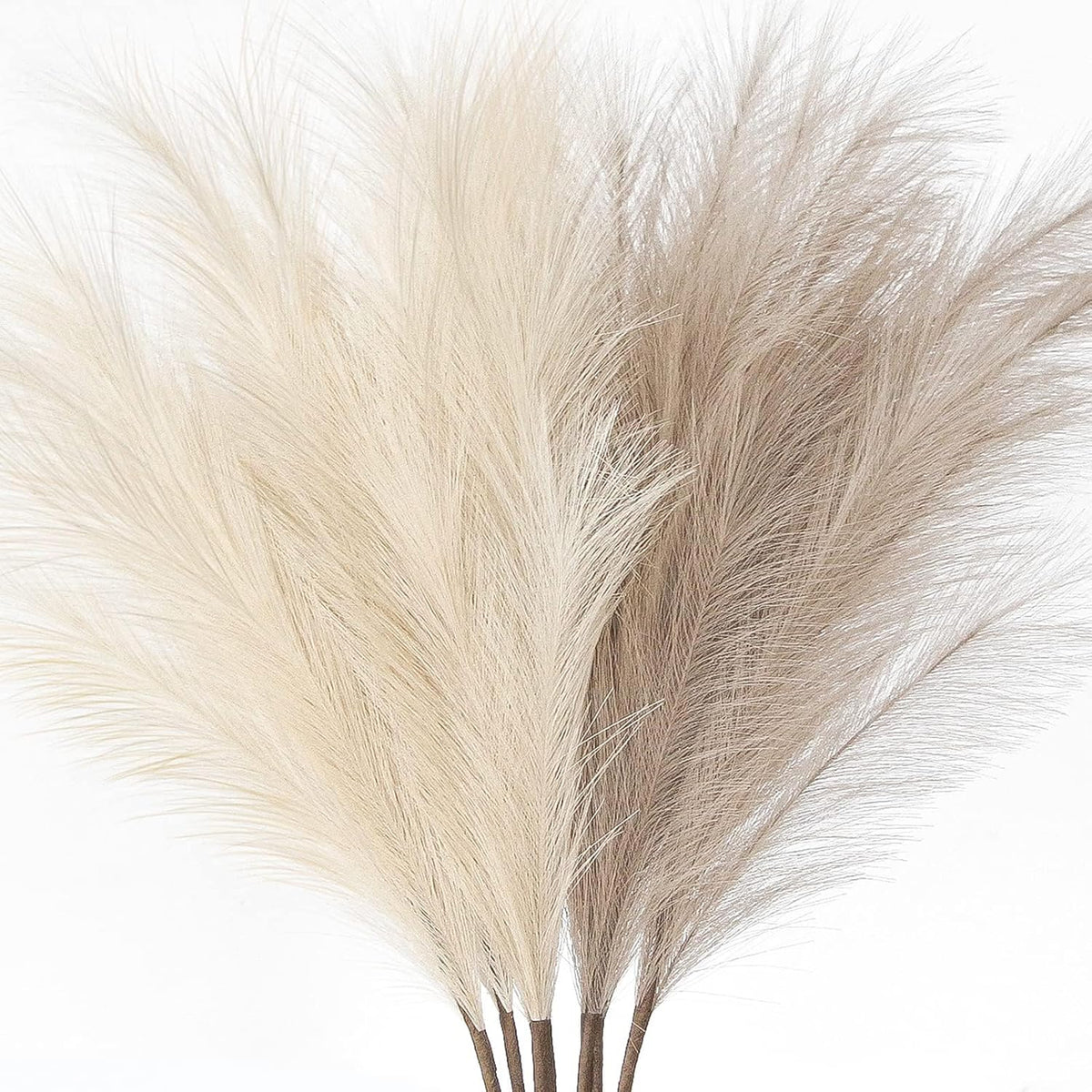 Faux Pampas Grass Decor 17" Handmade Flower Boho Decor Beige