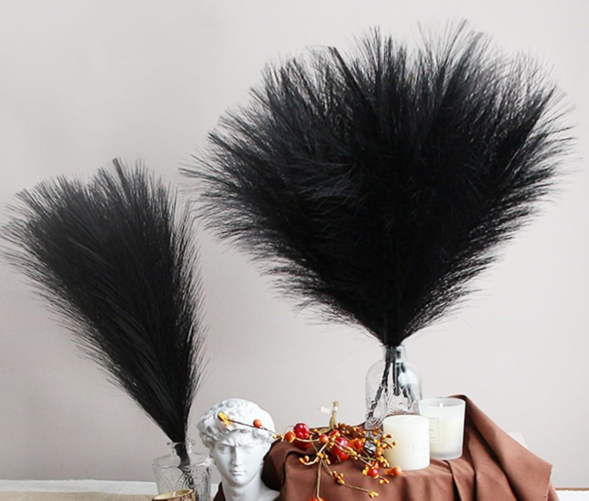 Faux Pampas Grass Decor 17" Handmade Flower Boho Decor Beige
