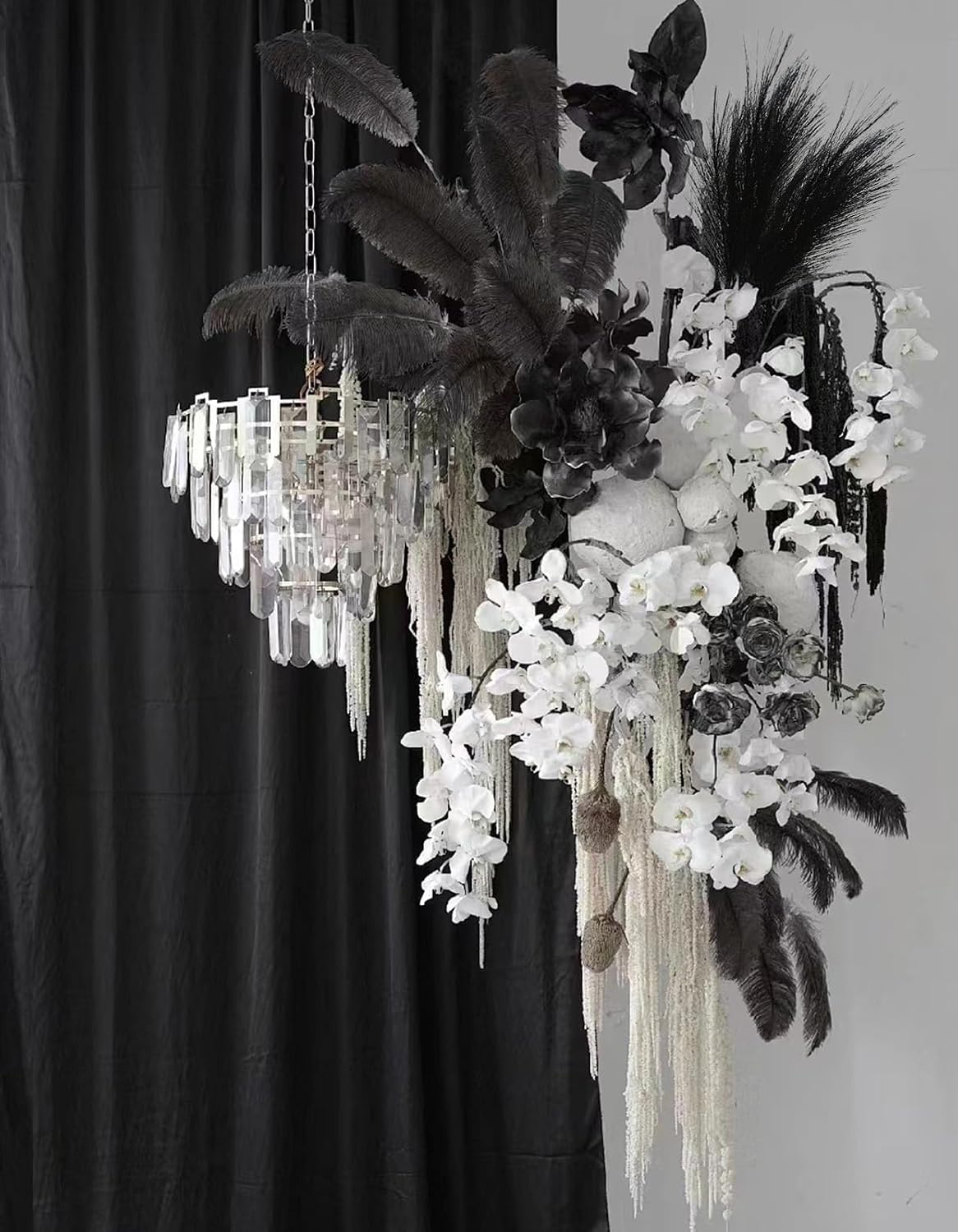 Faux Pampas Grass Decor 17" Handmade Flower Boho Decor Beige
