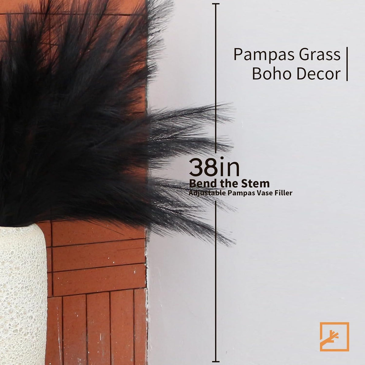 Faux Pampas Grass Decor 17" Handmade Flower Boho Decor Beige