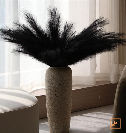 Faux Pampas Grass Decor 17" Handmade Flower Boho Decor Beige
