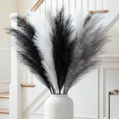 Faux Pampas Grass Decor 17" Handmade Flower Boho Decor Beige