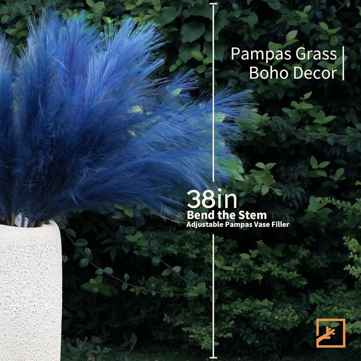 Faux Pampas Grass Decor 17" Handmade Flower Boho Decor Beige