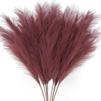 Faux Pampas Grass Decor 17" Handmade Flower Boho Decor Beige