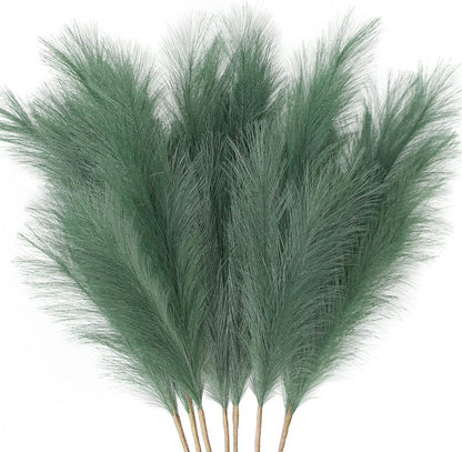 Faux Pampas Grass Decor 17" Handmade Flower Boho Decor Beige