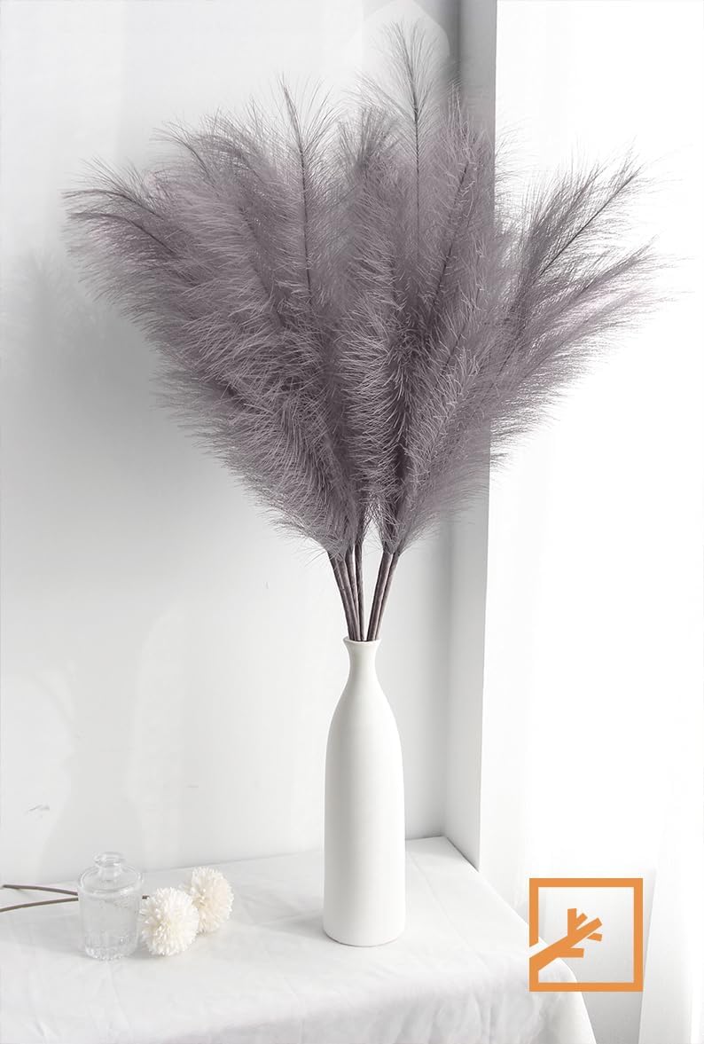 Faux Pampas Grass Decor 17" Handmade Flower Boho Decor Beige