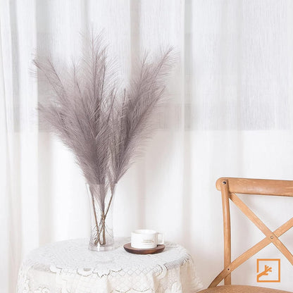 Faux Pampas Grass Decor 17" Handmade Flower Boho Decor Beige