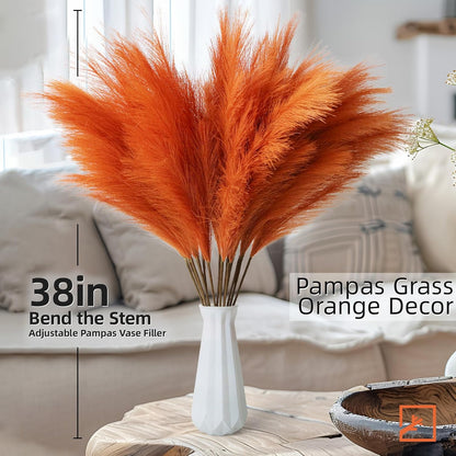 Faux Pampas Grass Decor 17" Handmade Flower Boho Decor Beige
