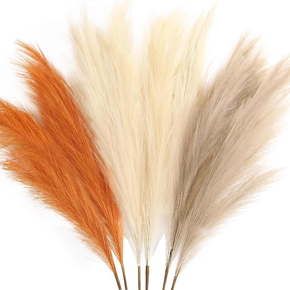 Faux Pampas Grass Decor 17" Handmade Flower Boho Decor Beige