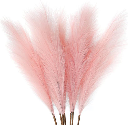 Faux Pampas Grass Decor 17" Handmade Flower Boho Decor Beige