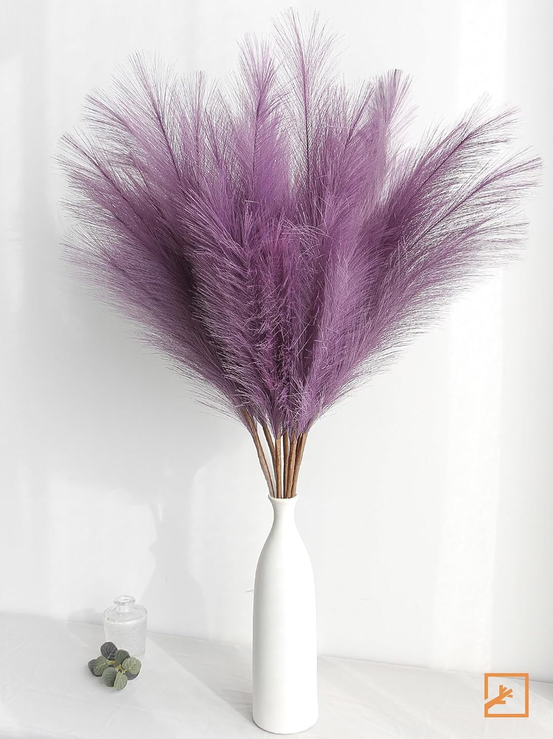 Faux Pampas Grass Decor 17" Handmade Flower Boho Decor Beige