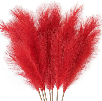 Faux Pampas Grass Decor 17" Handmade Flower Boho Decor Beige