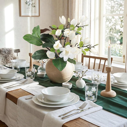 6 Pack Faux Magnolia Stems for Vase, 22" Artificial White Magnolia Flowers Elegant Fake Magnolia Branches for Table Centerpieces Decor, Wedding, Living Room Home Decoration