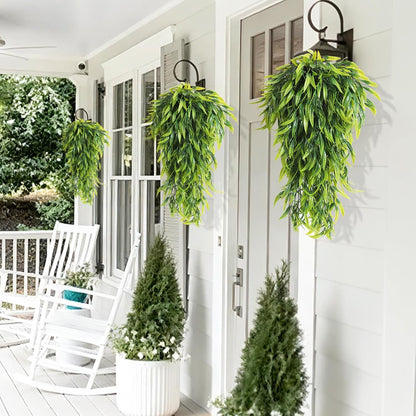3Pc Artificial Hanging Palm Leaves 29.5In Plastic Monstera Plants