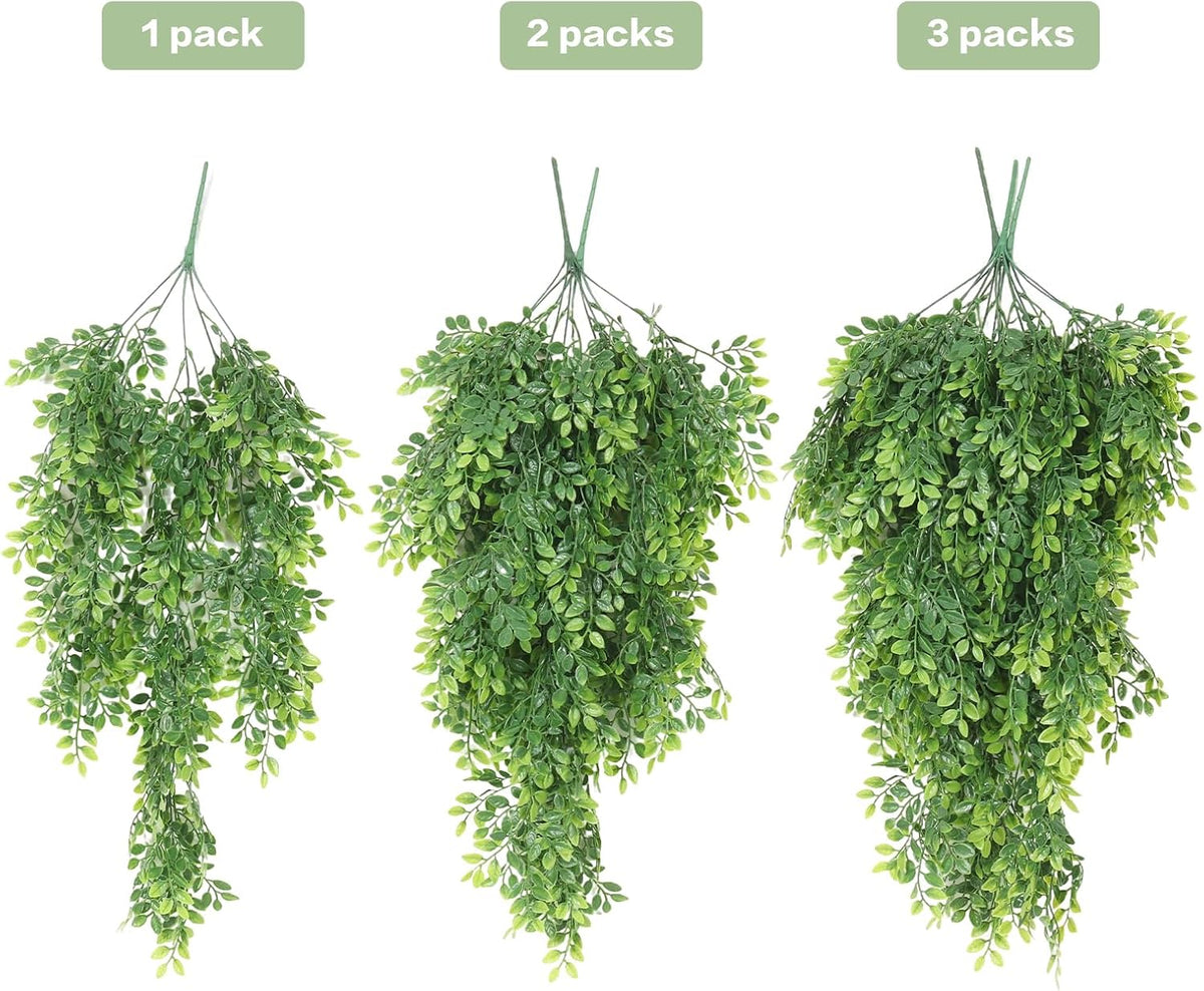 3Pc Artificial Hanging Palm Leaves 29.5In Plastic Monstera Plants
