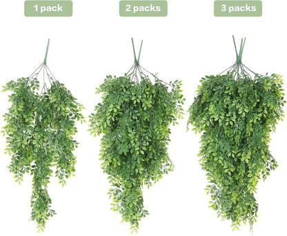 3Pc Artificial Hanging Palm Leaves 29.5In Plastic Monstera Plants