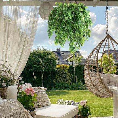 3Pc Artificial Hanging Palm Leaves 29.5In Plastic Monstera Plants