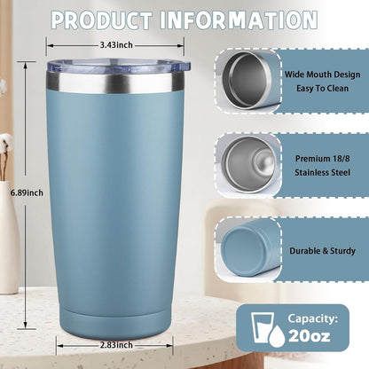 20 oz Tumbler with Lids and Straws, Stainless Steel Insulated Coffee Tumbler, Double Wall Vacuum Insulated Travel Mug Cup, Leakproof Thermal Coffee Cup for Hot and Cold Drinks (Yellow)