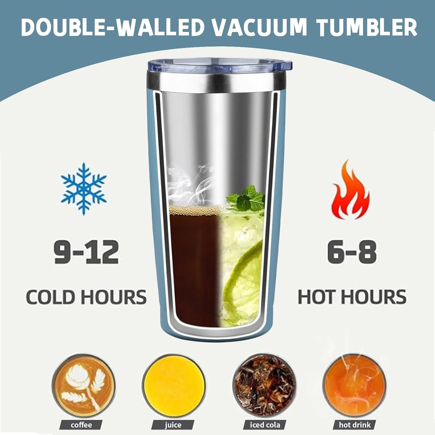 20 oz Tumbler with Lids and Straws, Stainless Steel Insulated Coffee Tumbler, Double Wall Vacuum Insulated Travel Mug Cup, Leakproof Thermal Coffee Cup for Hot and Cold Drinks (Yellow)