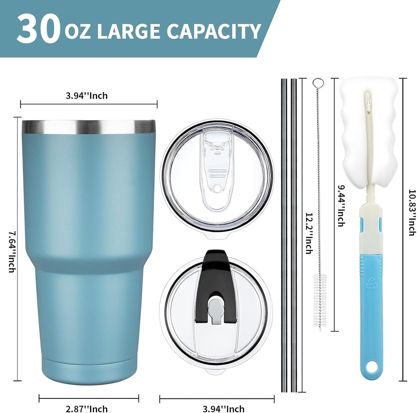 20 oz Tumbler with Lids and Straws, Stainless Steel Insulated Coffee Tumbler, Double Wall Vacuum Insulated Travel Mug Cup, Leakproof Thermal Coffee Cup for Hot and Cold Drinks (Yellow)