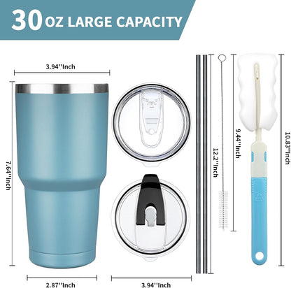 20 oz Tumbler with Lids and Straws, Stainless Steel Insulated Coffee Tumbler, Double Wall Vacuum Insulated Travel Mug Cup, Leakproof Thermal Coffee Cup for Hot and Cold Drinks (Yellow)