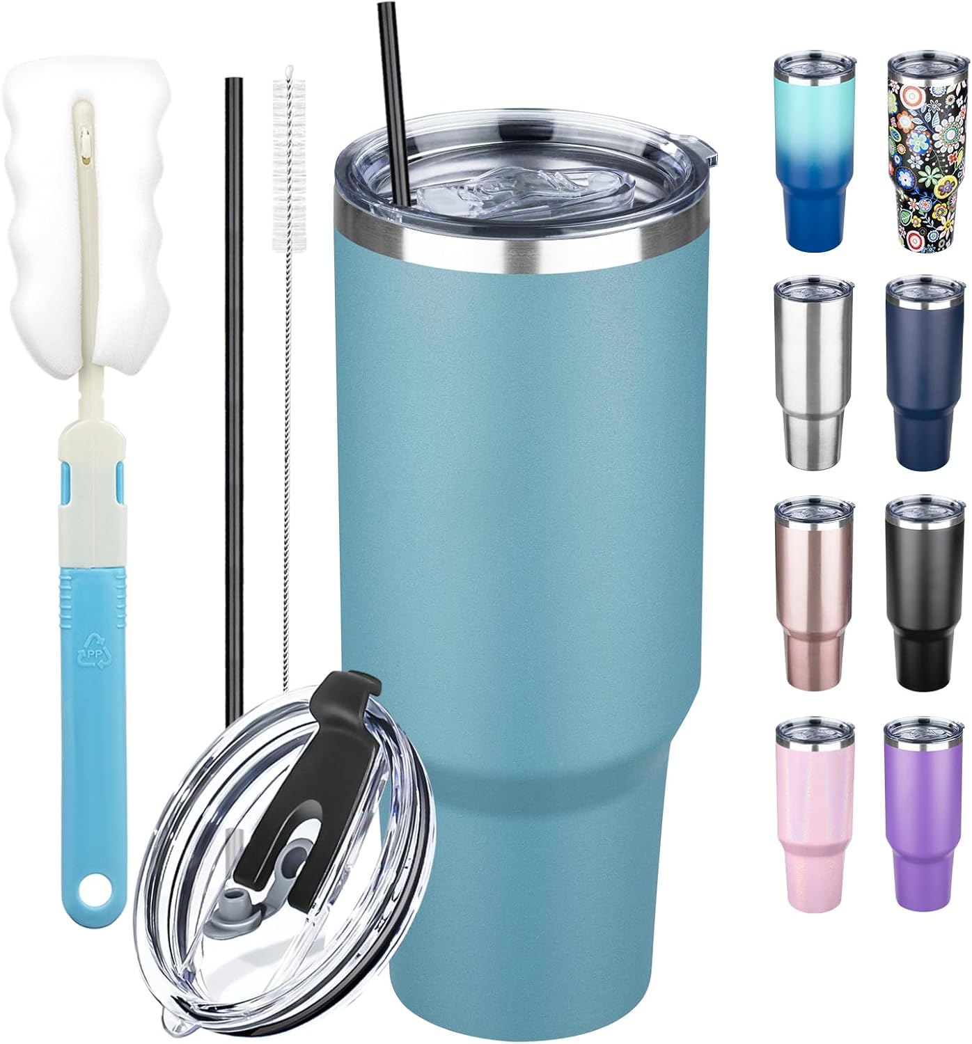 20 oz Tumbler with Lids and Straws, Stainless Steel Insulated Coffee Tumbler, Double Wall Vacuum Insulated Travel Mug Cup, Leakproof Thermal Coffee Cup for Hot and Cold Drinks (Yellow)