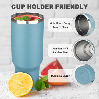 20 oz Tumbler with Lids and Straws, Stainless Steel Insulated Coffee Tumbler, Double Wall Vacuum Insulated Travel Mug Cup, Leakproof Thermal Coffee Cup for Hot and Cold Drinks (Yellow)