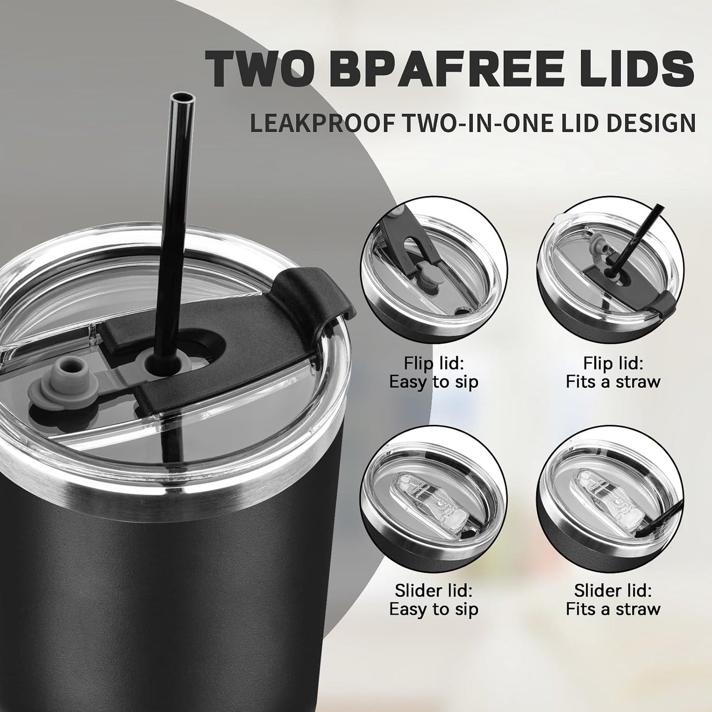 20 oz Tumbler with Lids and Straws, Stainless Steel Insulated Coffee Tumbler, Double Wall Vacuum Insulated Travel Mug Cup, Leakproof Thermal Coffee Cup for Hot and Cold Drinks (Yellow)