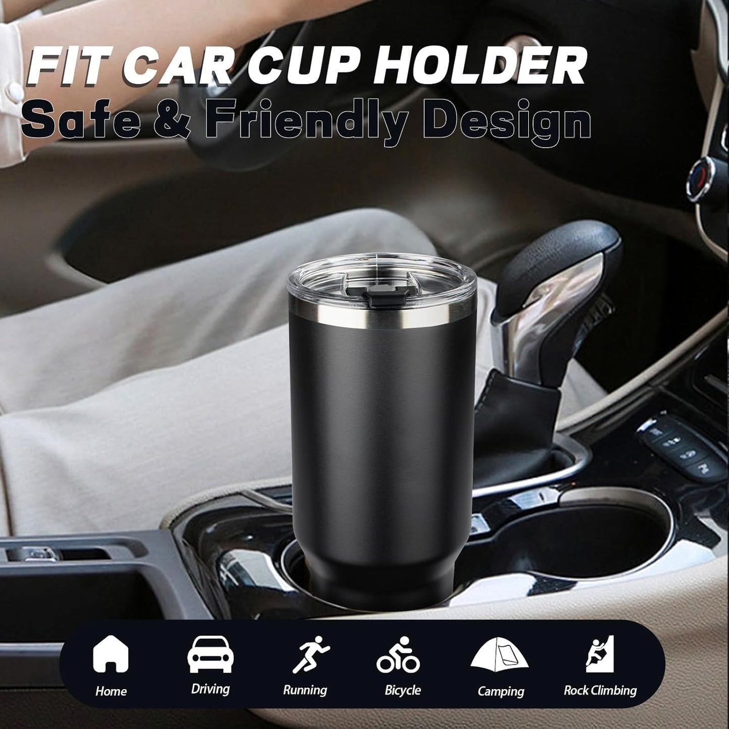 20 oz Tumbler with Lids and Straws, Stainless Steel Insulated Coffee Tumbler, Double Wall Vacuum Insulated Travel Mug Cup, Leakproof Thermal Coffee Cup for Hot and Cold Drinks (Yellow)