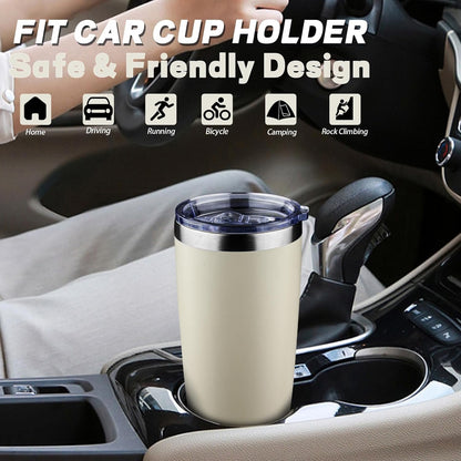20 oz Tumbler with Lids and Straws, Stainless Steel Insulated Coffee Tumbler, Double Wall Vacuum Insulated Travel Mug Cup, Leakproof Thermal Coffee Cup for Hot and Cold Drinks (Yellow)