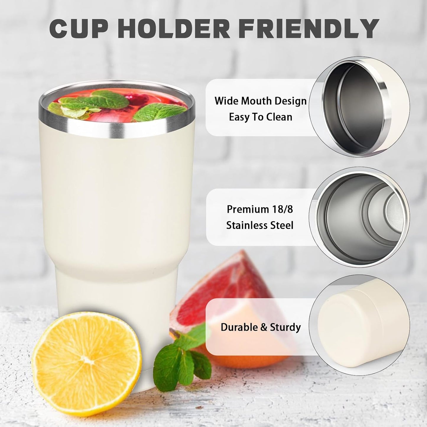 20 oz Tumbler with Lids and Straws, Stainless Steel Insulated Coffee Tumbler, Double Wall Vacuum Insulated Travel Mug Cup, Leakproof Thermal Coffee Cup for Hot and Cold Drinks (Yellow)